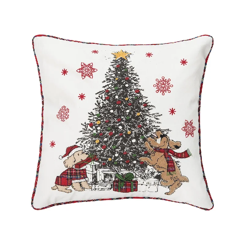 Travel Pillows for Long JourneysFestive Dogs Around Tree Pillow