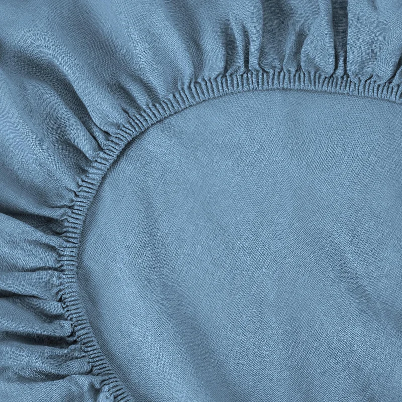 Hypoallergenic Silk Sheets for Sensitive SleepersDusk Blue Linen Blend Fitted Sheet Hypoallergenic Silk Sheets for Sensitive SleepersDusk Blue Linen Blend Fitted Sheet