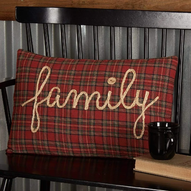 Down Alternative Pillows for Ethical ChoicesRed Tartan Plaid Family Pillow