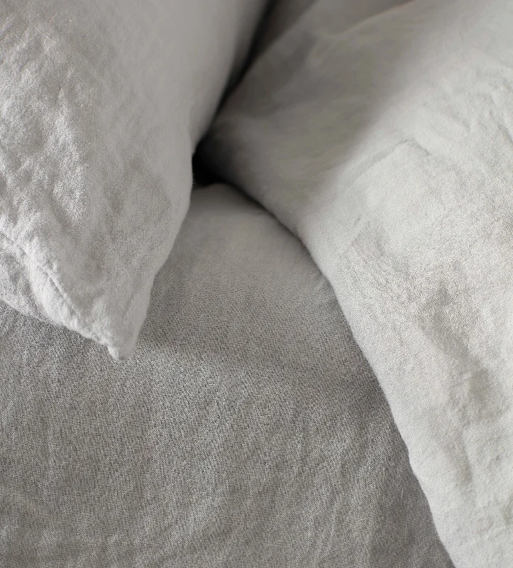 Flat Sheets with a High - Quality Finish for a Luxurious LookPebble Grey 100% Linen Fitted Sheet