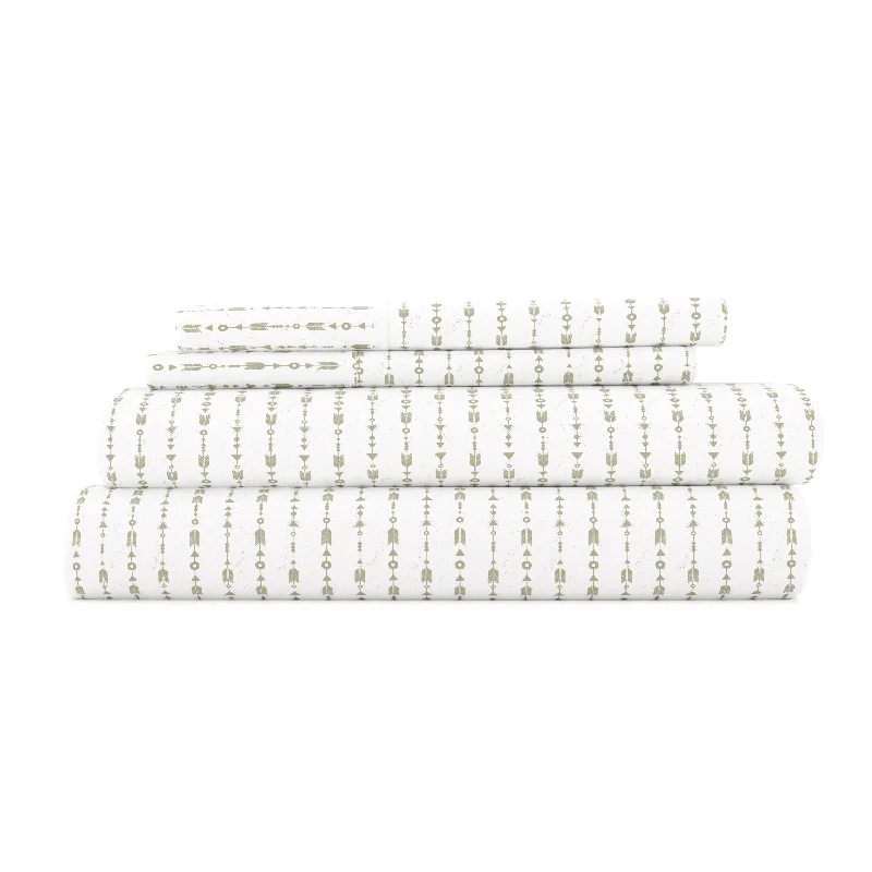 Polyester - Cotton Blend Sheets for Durability and ComfortBeaded Arrows Pattern 4-Piece Sheet Set
