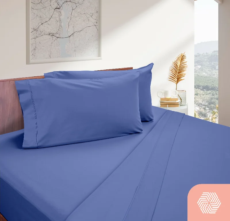 Anti - Pill Microfiber Sheets for a Smooth AppearanceDreamFit® 100% Long Staple Cotton SPLIT HEAD (Flex Top) Sheet Set