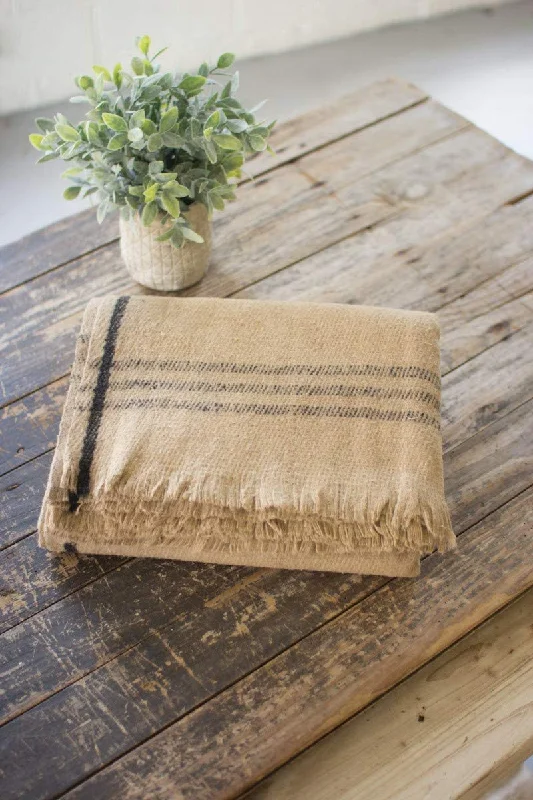 Waterproof picnic blankets with carrying handle​Kalalou NRV1304 Wool Blanket, Khaki