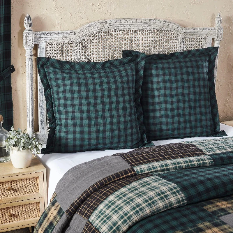 Velvet Pillows for a Touch of ElegancePine Grove Fabric Euro Sham 26x26 VHC Brands