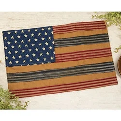 Bed skirts with a modern art - inspired printPrimitive Rag Strip American Flag Placemat Bed skirts with a modern art - inspired printPrimitive Rag Strip American Flag Placemat