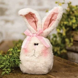 Bed skirts with a bohemian - inspired patternStuffed Fuzzy Bunny Head Sitter w/Pink & White Checked Bow