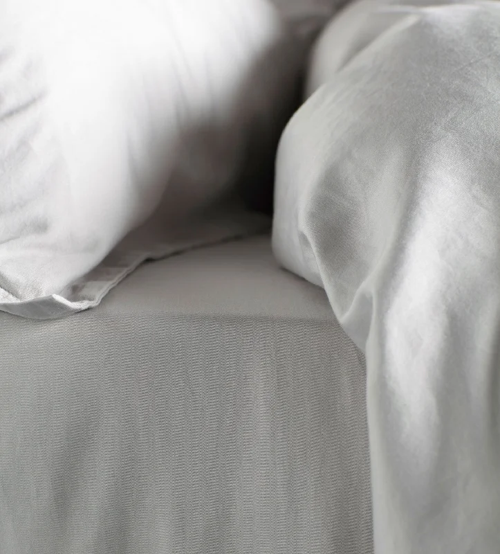 Jersey - Knit Sheets for a Comfortable and Casual BedGrey Super Soft 100% Cotton Fitted Sheet