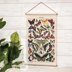 Queen - size bed skirts with ruffled edgesButterfly Linen Wall Hanging