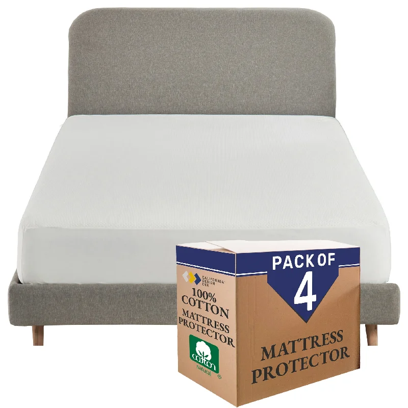 Fitted Sheets with Reinforced Corners for Long - Lasting UseBulk Pack of 4 Waterproof Mattress Protectors - Open Box - White