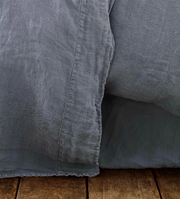 Wrinkle - Free Polyester Sheets for a Low - Maintenance BedFrench Blue 100% Linen Flat Sheet