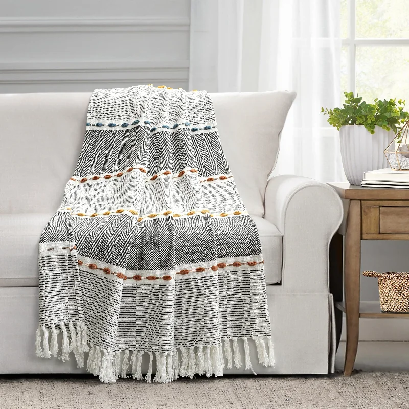 Chenille - textured soft throw blanketsSilk blankets with a smooth and elegant touchLush Décor Herringbone Stripe Yarn Dyed Cotton Woven Tassel Throw Chenille - textured soft throw blanketsSilk blankets with a smooth and elegant touchLush Décor Herringbone Stripe Yarn Dyed Cotton Woven Tassel Throw