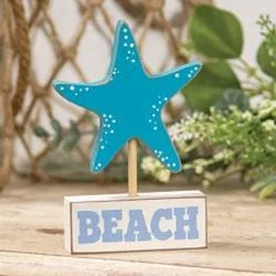 Bed skirts with a geometric print for a modern aestheticStarfish on "Beach" Wooden Sitter