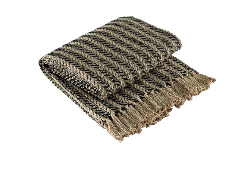 Kids Pillows with Fun DesignsCable Throw - Black & Tan 50x60 Park Designs