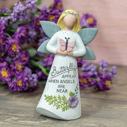Bed skirts with a scalloped hem for a charming detailButterflies Appear When Angels Are Near Resin Angel