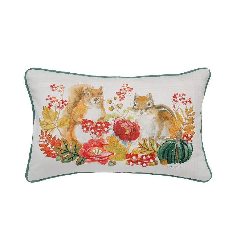 Bolster Pillows for Sofa DecorationSquirrel & Chipmunk Harvest Pillow