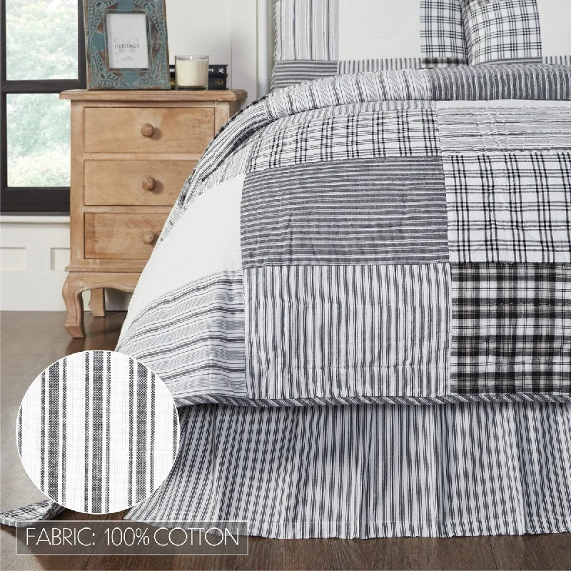 Bed skirts with a football - team - colored patternSawyer Mill Black Ticking Stripe Twin Bed Skirt 39x76x16 Bed skirts with a football - team - colored patternSawyer Mill Black Ticking Stripe Twin Bed Skirt 39x76x16