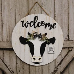 Bed skirts with a herringbone pattern for a sophisticated lookWelcome Black & White Cow Sign w/12 Seasonal Ear Tags