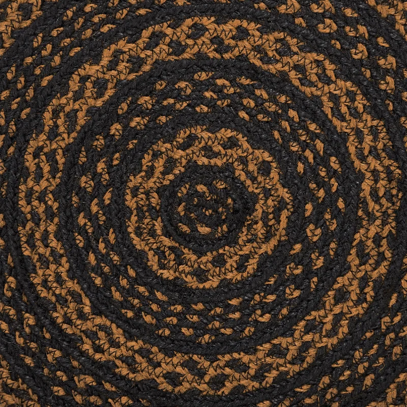 Bed skirts with a retro - style patternBlack & Tan Jute Chair Pad 15 inch Diameter