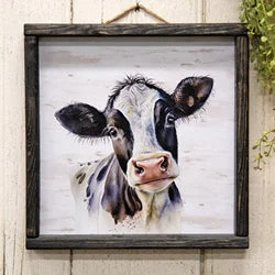 California king bed skirts for a larger bedBlack & White Cow Portrait Print 12"
