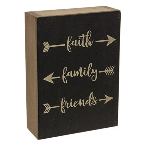 Bed skirts with a shabby - chic styleFaith Family Friends Box Sign