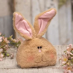 Bed skirts with a shabby - chic styleFuzzy Tan Bunny Head Doll
