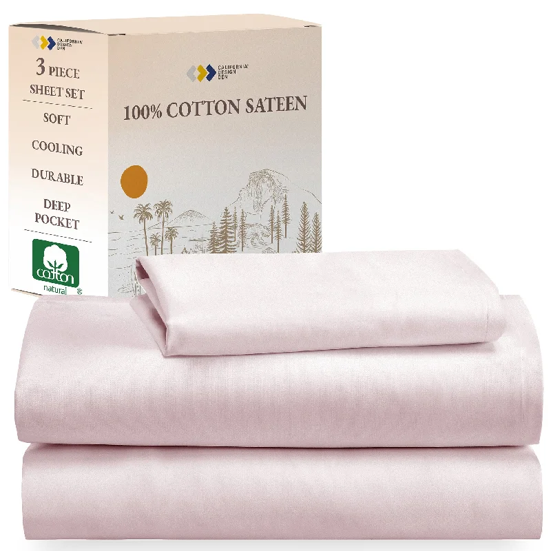 Anti - Pill Microfiber Sheets for a Smooth AppearanceSheet Set - 100% Cotton Sateen - Everyday Soft