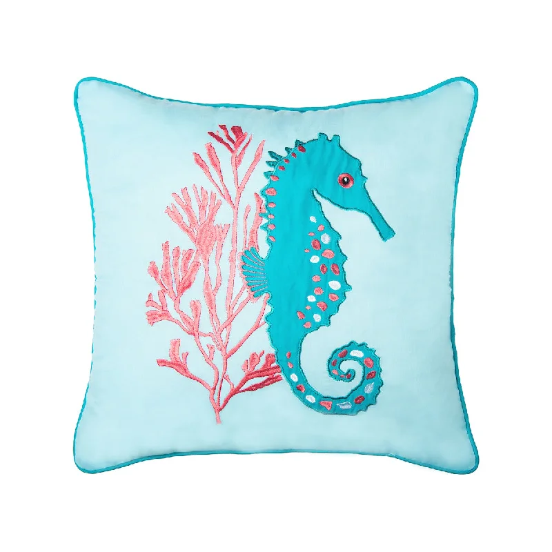 Plush Pillows for a Cozy BedSeahorse & Coral Pillow