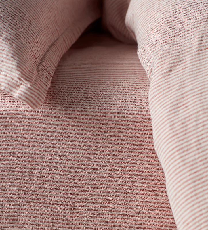 Moisture - Wicking Cotton Sheets for a Dry and Comfortable SleepSpice Sid Stripe 100% Linen Fitted Sheet