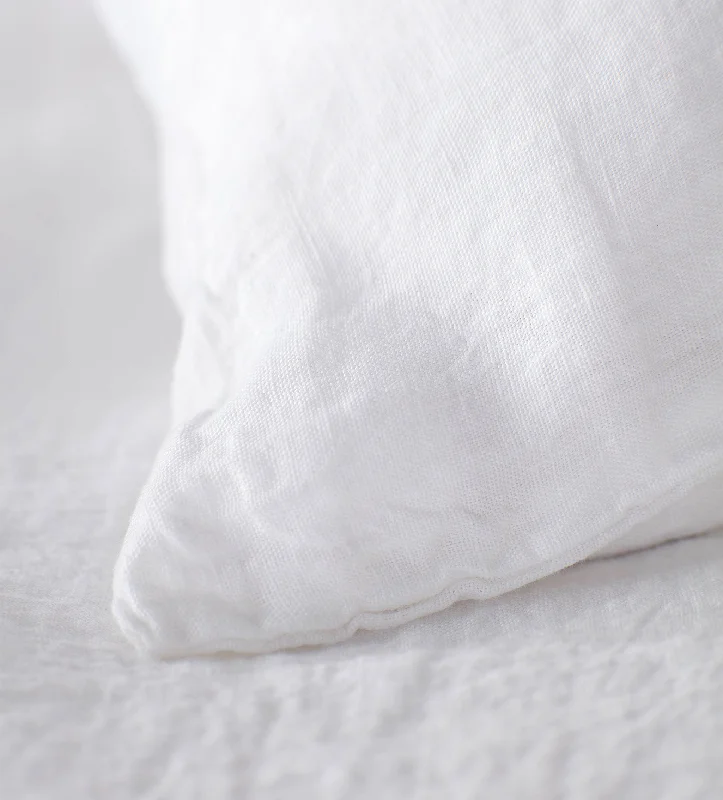King - Size Sheet Sets with a Decorative Pillow SetWhite 100% Linen Euro Housewife Pillowcase