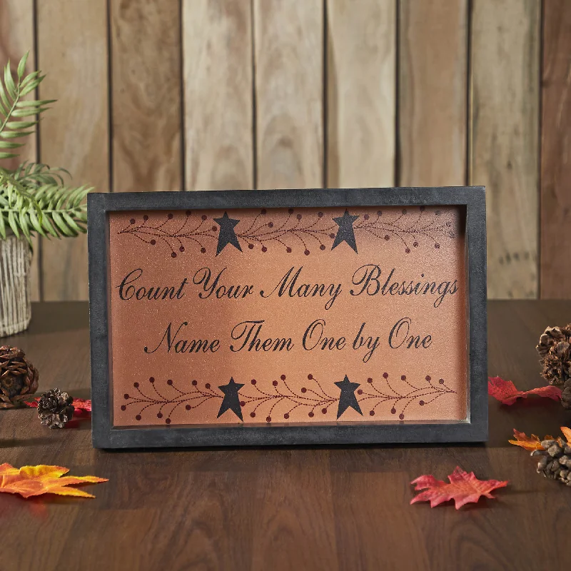 Bed skirts with a tropical print for a vacation - inspired feelCount Your Many Blessings Vine Prim Stars MDF Wall Sign 9x14x1.5