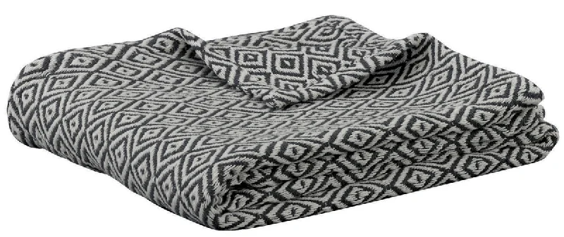 Fleece - backed waterproof car seat blankets​Charcoal/Natural Diamond Throw