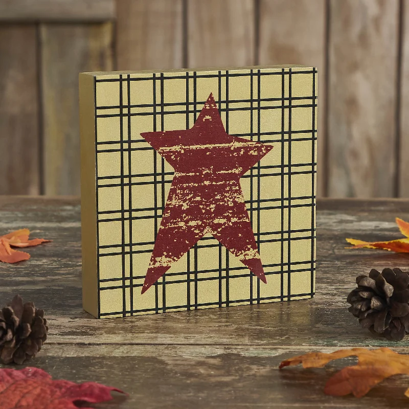 Bed skirts with a child - friendly printPrim Burg Star on Tan Base MDF Sign 5x5