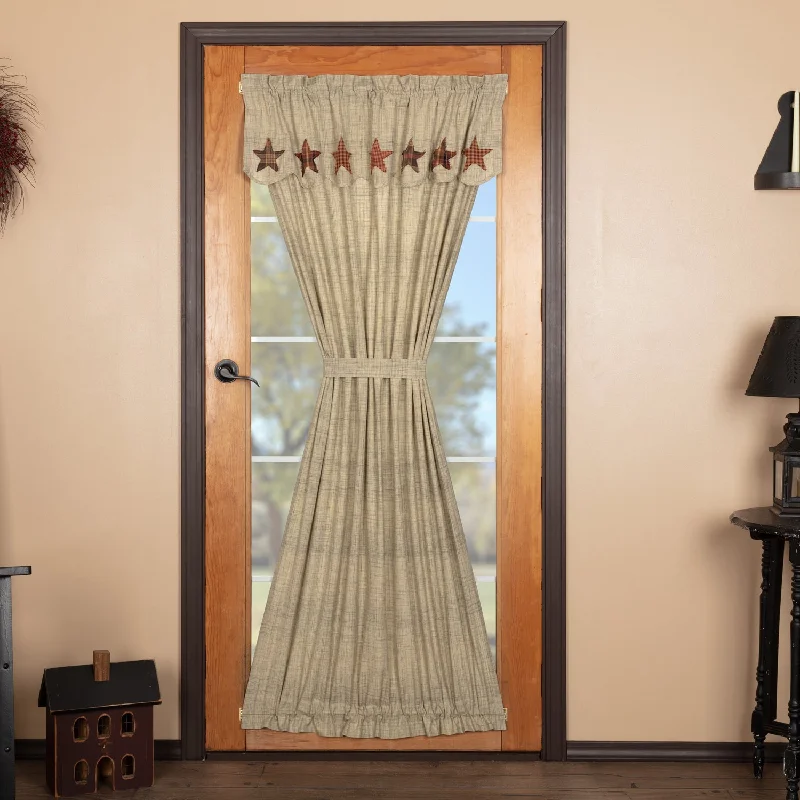 Bed skirts with a soft fleece lining for added comfortAbilene Star Door Panel with Attached Valance 72x40