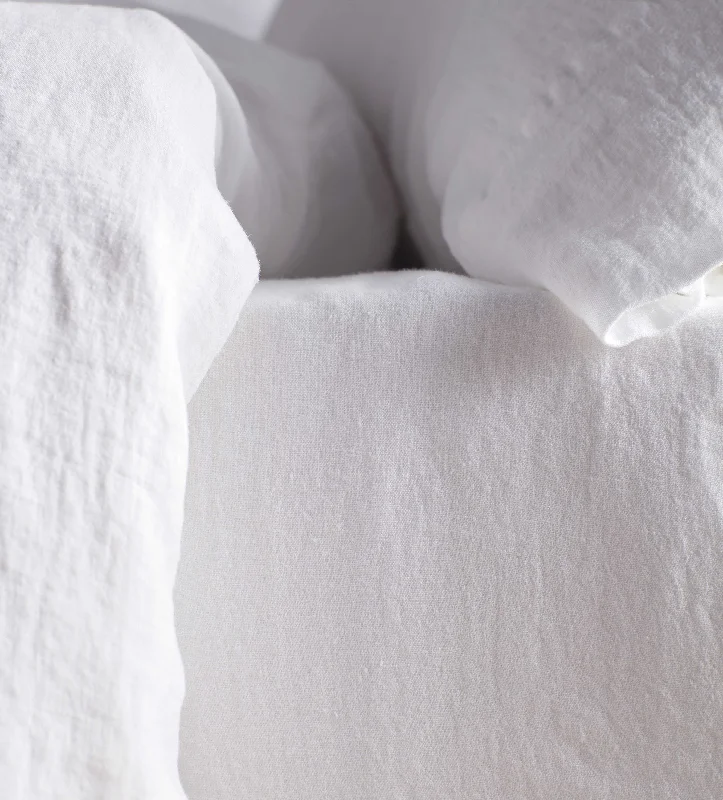 Fitted Sheets with Reinforced Corners for Long - Lasting UseWhite Organic 100% Hemp Fitted Sheet