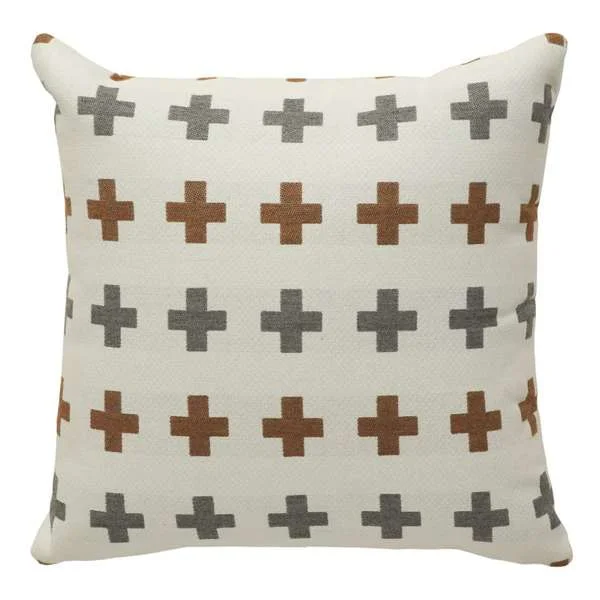 Reversible plaid pattern wool blankets​Meridian Teak Throw Pillow