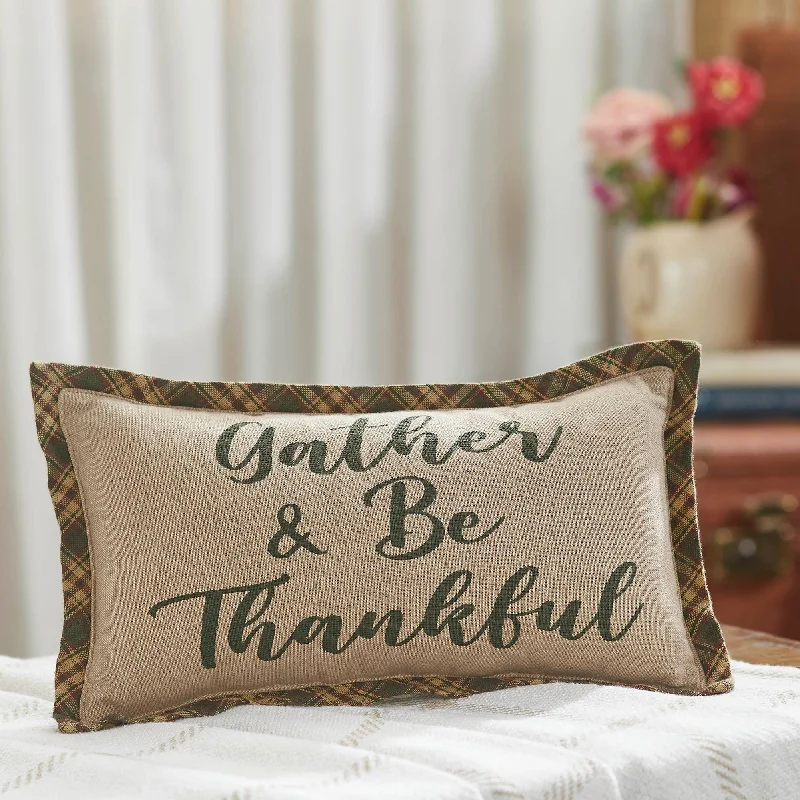 Bed skirts with a modern art - inspired printHarvest Blessings Gather & Be Thankful Pillow 7x13