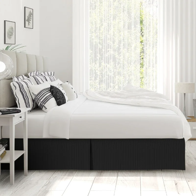 Checkered bed skirts for a classic patternNestl Double Brushed Microfiber Dobby Stripe Pleated 14-inch Drop Bed Skirt Checkered bed skirts for a classic patternNestl Double Brushed Microfiber Dobby Stripe Pleated 14-inch Drop Bed Skirt
