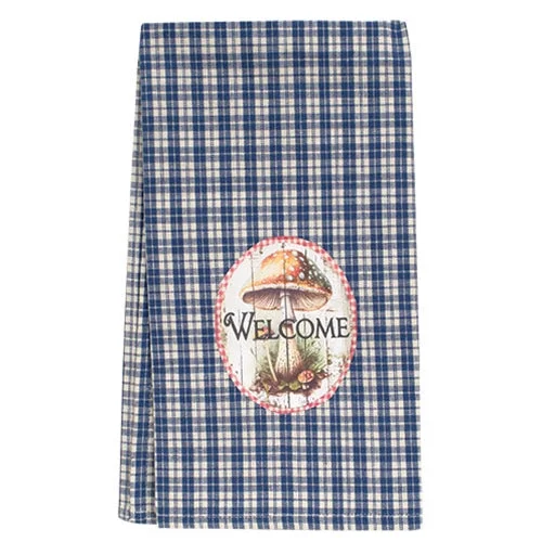 Bed skirts with a beach - themed printWelcome Mushrooms Dish Towel