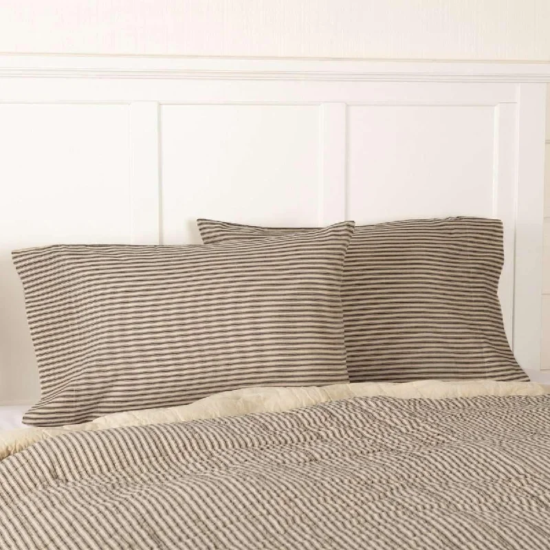 Lumbar Support Pillows for Car SeatsSawyer Mill Charcoal Ticking Stripe Standard Pillow Case Set of 2 21x30 VHC Brands