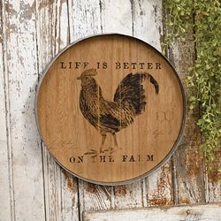 Floral - printed bed skirts for a feminine touchLife is Better On The Farm Chicken Wood Sign