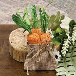 Bed skirts in pastel shades for a delicate look3/Set Fabric Carrots in Burlap Bag