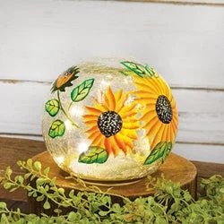 Bed skirts with a modern minimalist designSunflowers Crackled Glass LED Light Orb