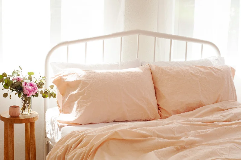 Organic Flannel Sheets for a Natural and Warm SleepNest Bedding® Crinkle Percale Organic Cotton Sheet Set + Pillowcases