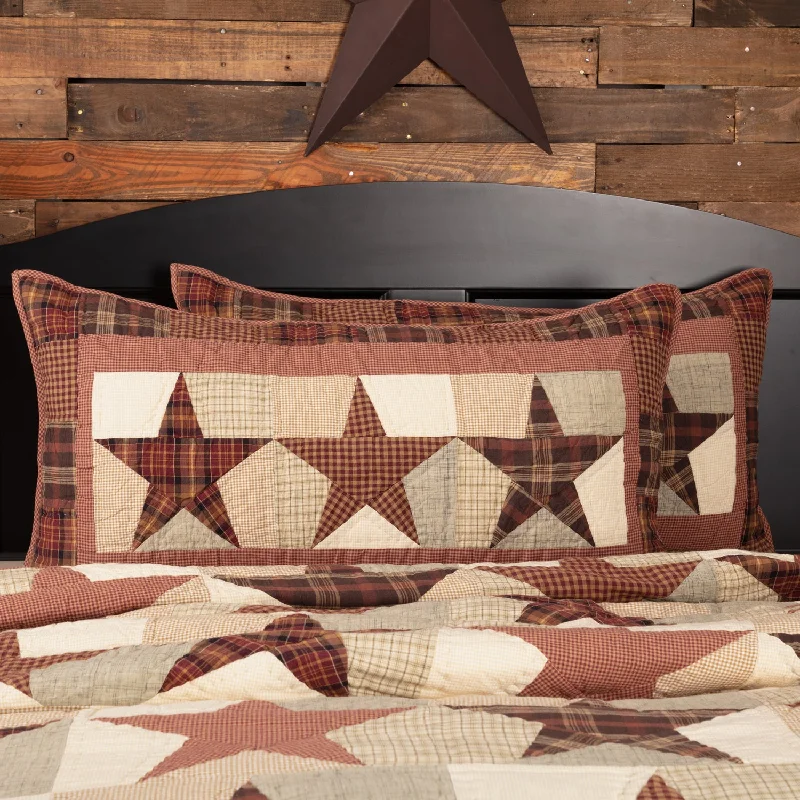 Bed skirts with a geometric print for a modern aestheticAbilene Star King Sham 21x37