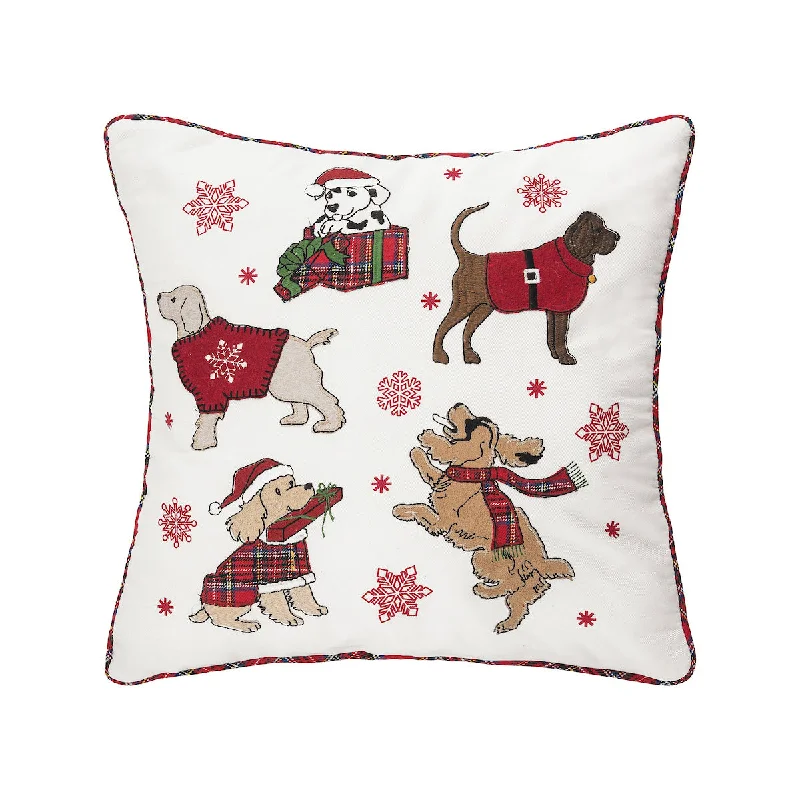 Velvet Pillows for a Touch of EleganceFestive Playful Dogs Pillow