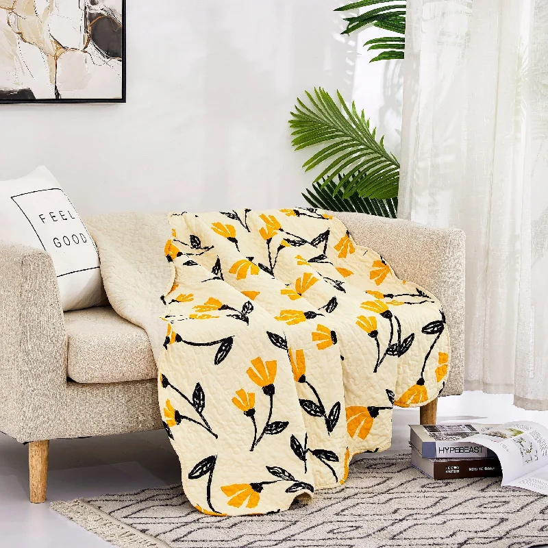 Toddler - sized character - printed security blanketsRecycled polyester blankets for an eco - conscious optionDaDa Bedding Botanical Floral Throw Blanket - Quilted Yellow Fleur Golden Orange Spring Time Tulips - Scalloped Edges Bright Vibrant Ivory Cream - 50 x 60 Toddler - sized character - printed security blanketsRecycled polyester blankets for an eco - conscious optionDaDa Bedding Botanical Floral Throw Blanket - Quilted Yellow Fleur Golden Orange Spring Time Tulips - Scalloped Edges Bright Vibrant Ivory Cream - 50 x 60