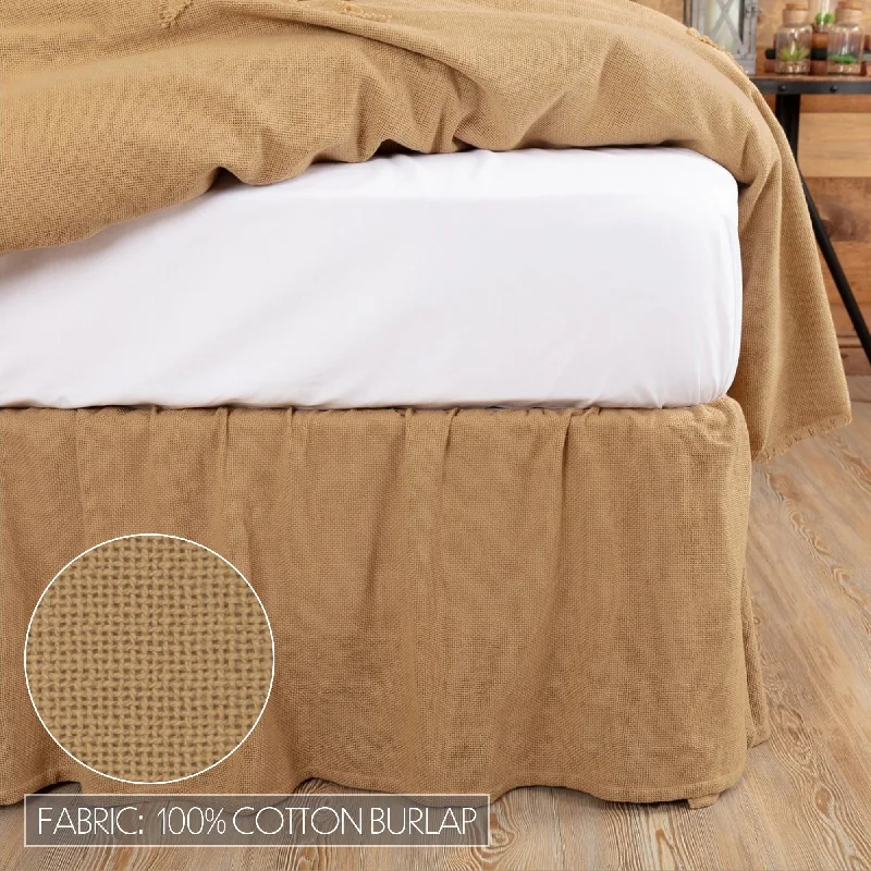 Bed skirts with a multi - colored patternBurlap Ruffled Bed Skirt