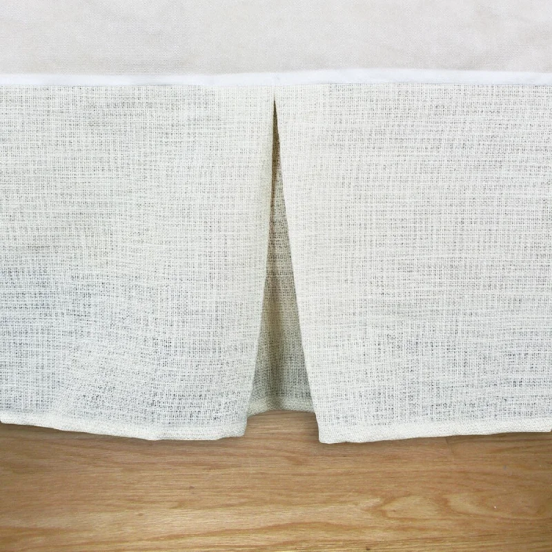 Bed skirts in neutral colors for easy pairingBurlap Off-White 14-inch Drop Pleated Queen-size Bedskirt Bed skirts in neutral colors for easy pairingBurlap Off-White 14-inch Drop Pleated Queen-size Bedskirt