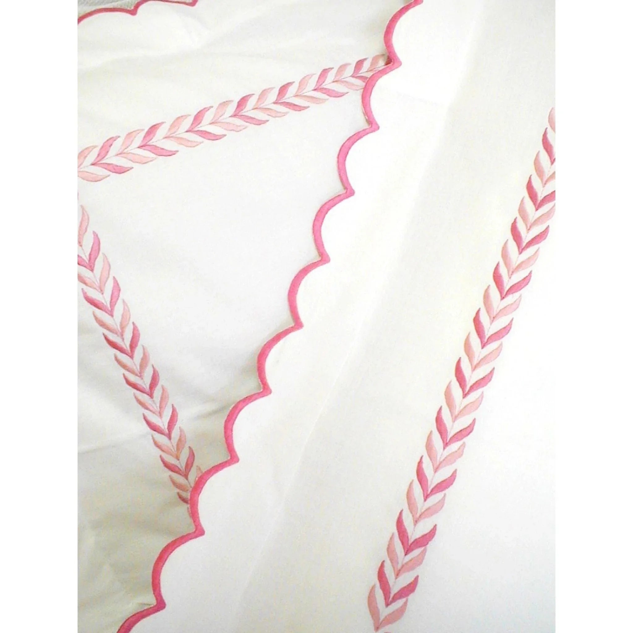 Quilted Cotton Sheets for a Warm and Inviting BedPink Scalloped Fitted Sheet