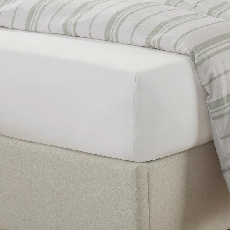 Wrinkle - Free Polyester Sheets for a Low - Maintenance BedBrushed Cotton Fitted Sheet - White